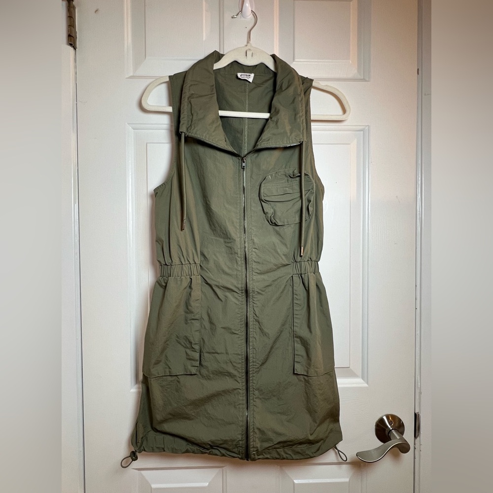 Cotton On Women Olive Green Zip-Up Vest‎ Dress Size 8